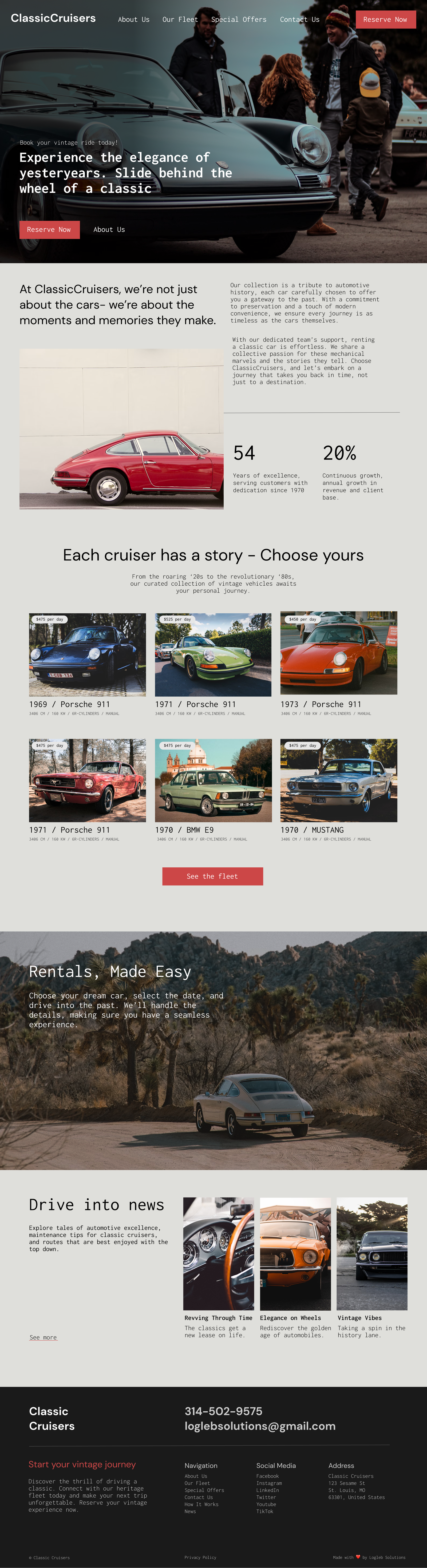 St. Charles Car Rental Web Design